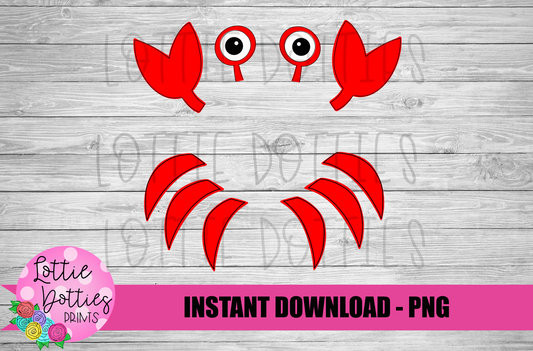Crab Monogram   Png - Crab  Design - Crab Summer Design - Sublimation