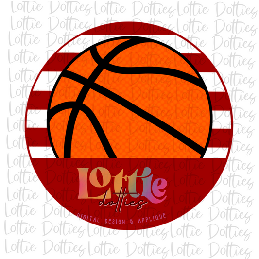 Basketball Circle  - PNG - Basketball  - Digital Download - Crimson