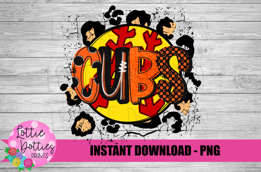 Cubs Softball PNG - Cubs sublimation design - Digital Download