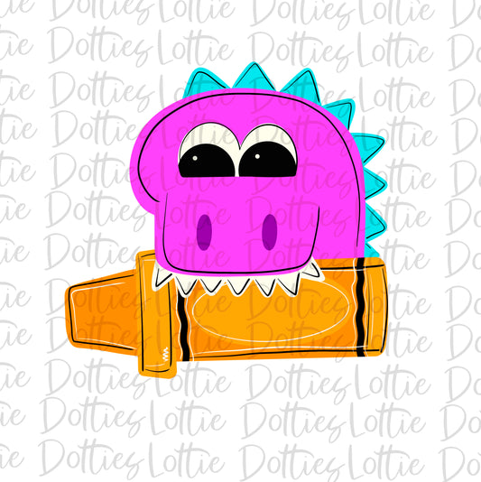 Dino Crayon - Png - Dino Crayon Girl  Design - Dinosaur Design