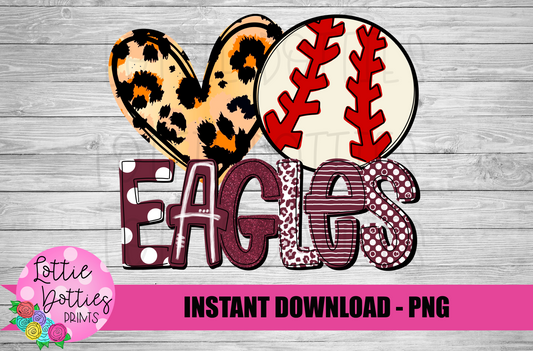 Baseball Eagles Png - Baseball  Sublimation Design - Digital Download