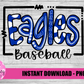 Baseball Eagles Png - Baseball  Sublimation Design - Digital Download