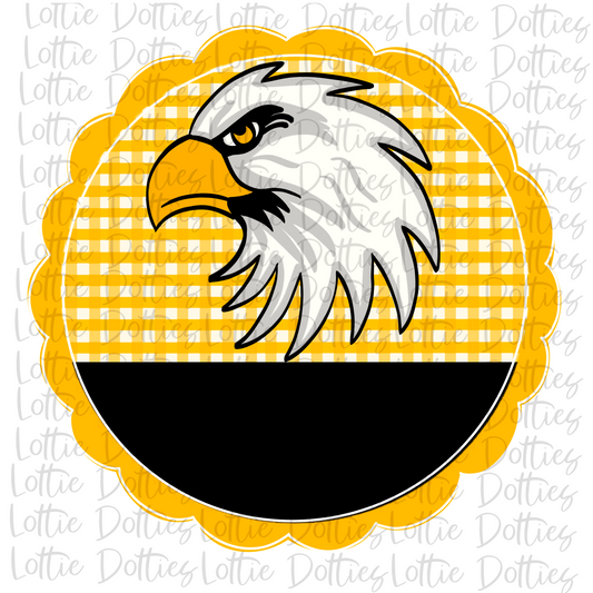 Eagle Scallop Design Png - Sublimation Design- Digital Download - Black and Gold