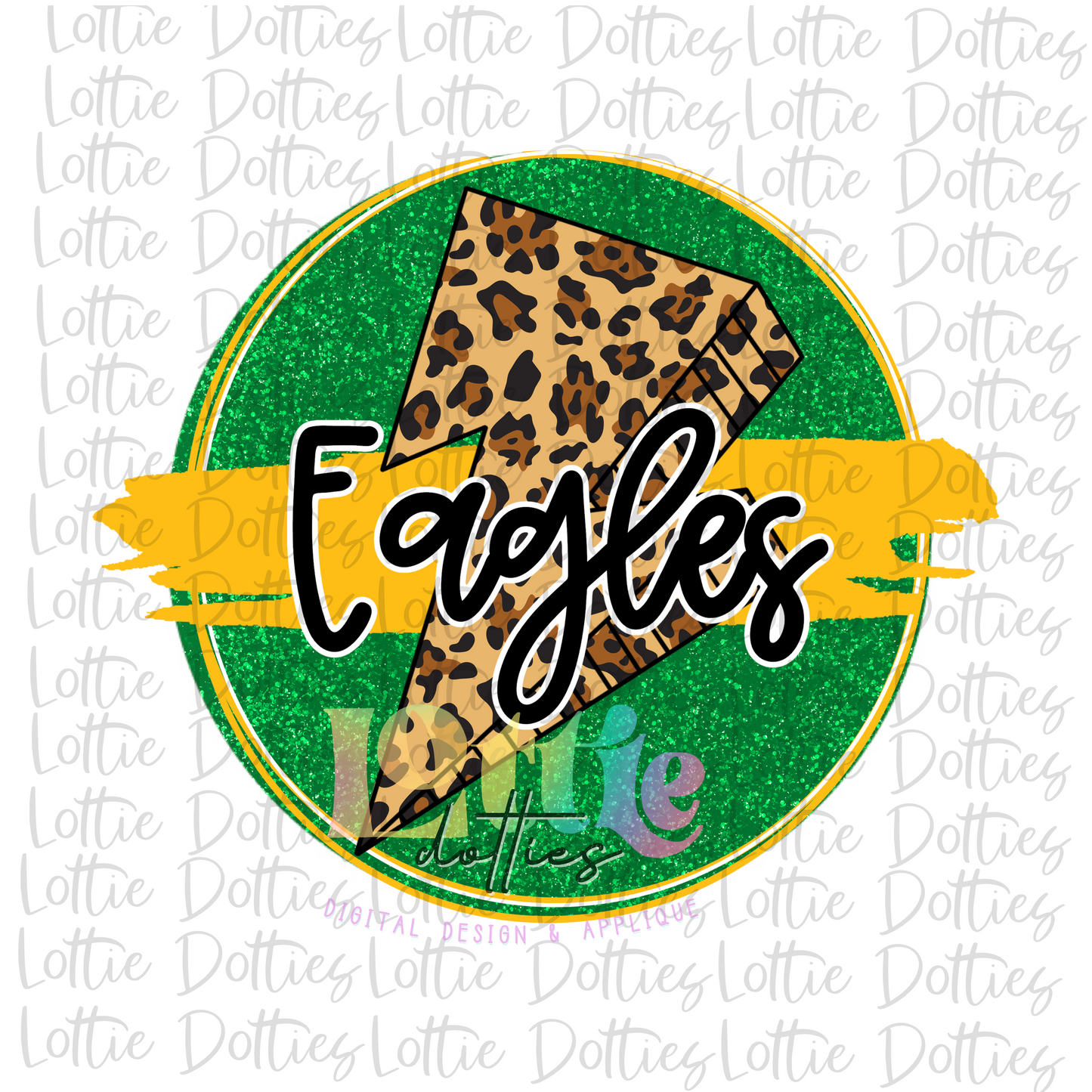 Eagles Circle Png - Eagles Green and Gold  Sublimation Design - School Spirit Design - Digital Download