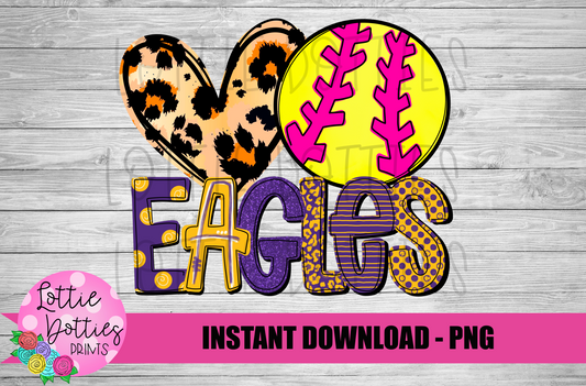 Eagles Softball  PNG - Eagles - Softball  sublimation design - Digital Download