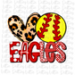 Softball Eagles Png - Softball Sublimation Design - Digital Download