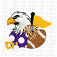 Eagle Png - Eagle  Spirit Stack Design - Purple and Gold - School Spirit Design - Digital Download
