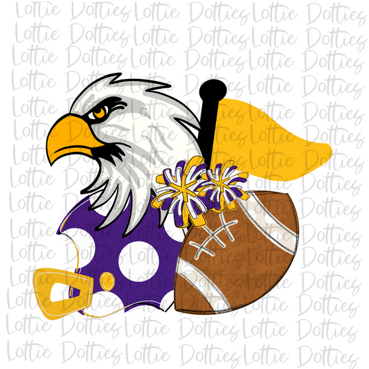 Eagle Png - Eagle  Spirit Stack Design - Purple and Gold - School Spirit Design - Digital Download
