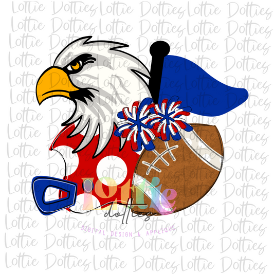Eagle Png - Eagle  Spirit Stack Design - Red and Blue - School Spirit Design - Digital Download