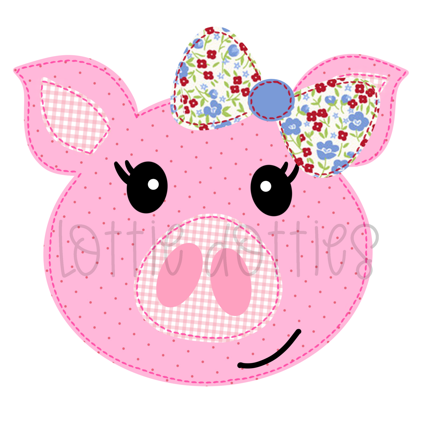 Faux Applique Pig