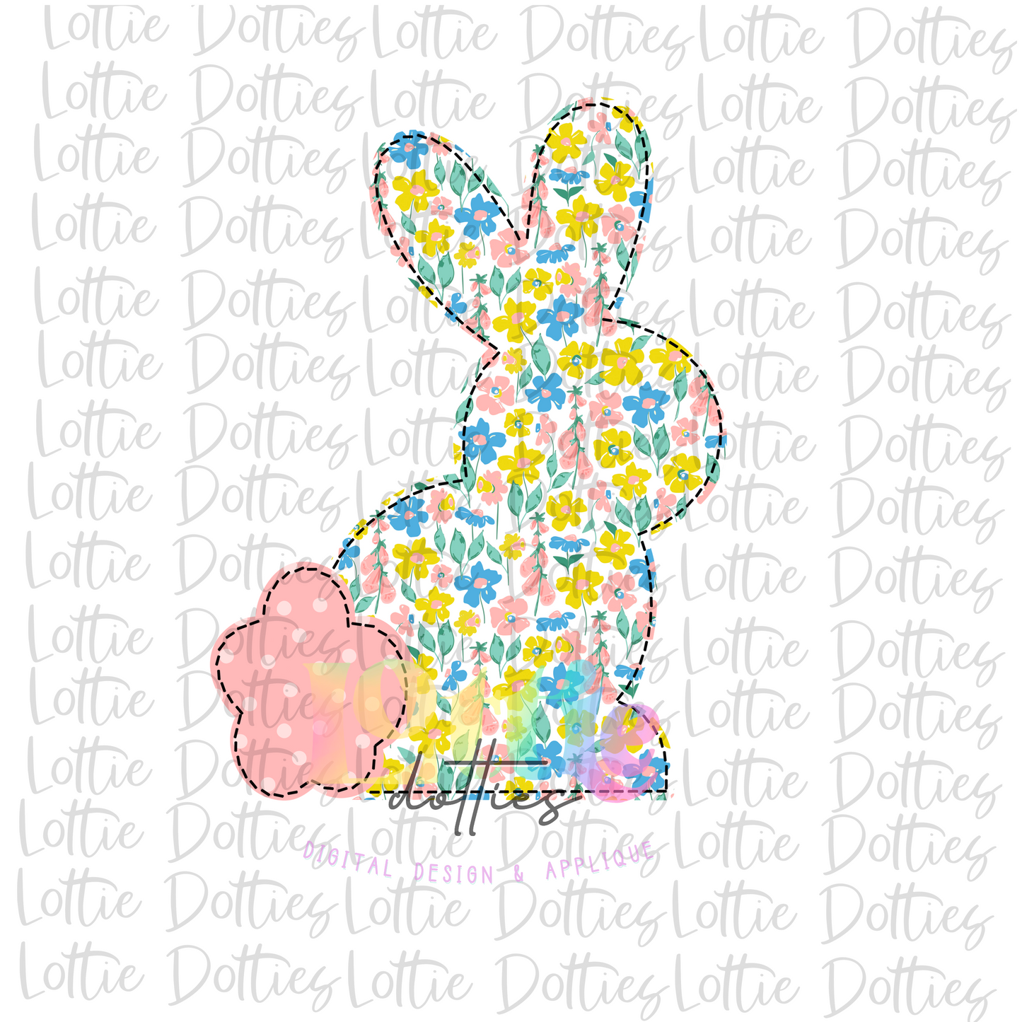 Bunny PNG - Easter Sublimation - Digital Download - Floral