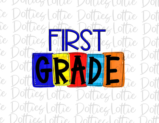 First Grade - PNG - Back To School - Sublimation - Digital Download