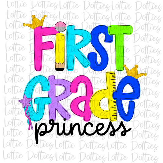 First Grade Princess  - Png - School Sublimation  - Back To School Design