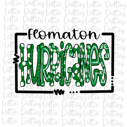 Hurricanes PNG - Flomaton Hurricanes Green and White -  Sublimation Design - Digital Download