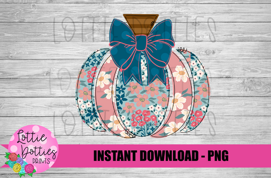 Floral Pumpkin Png - Fall Vibes - Fall Sublimation Design - Digital Download