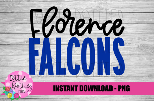 Florence Falcons PNG - Falcons  -  Sublimation design - Digital Download