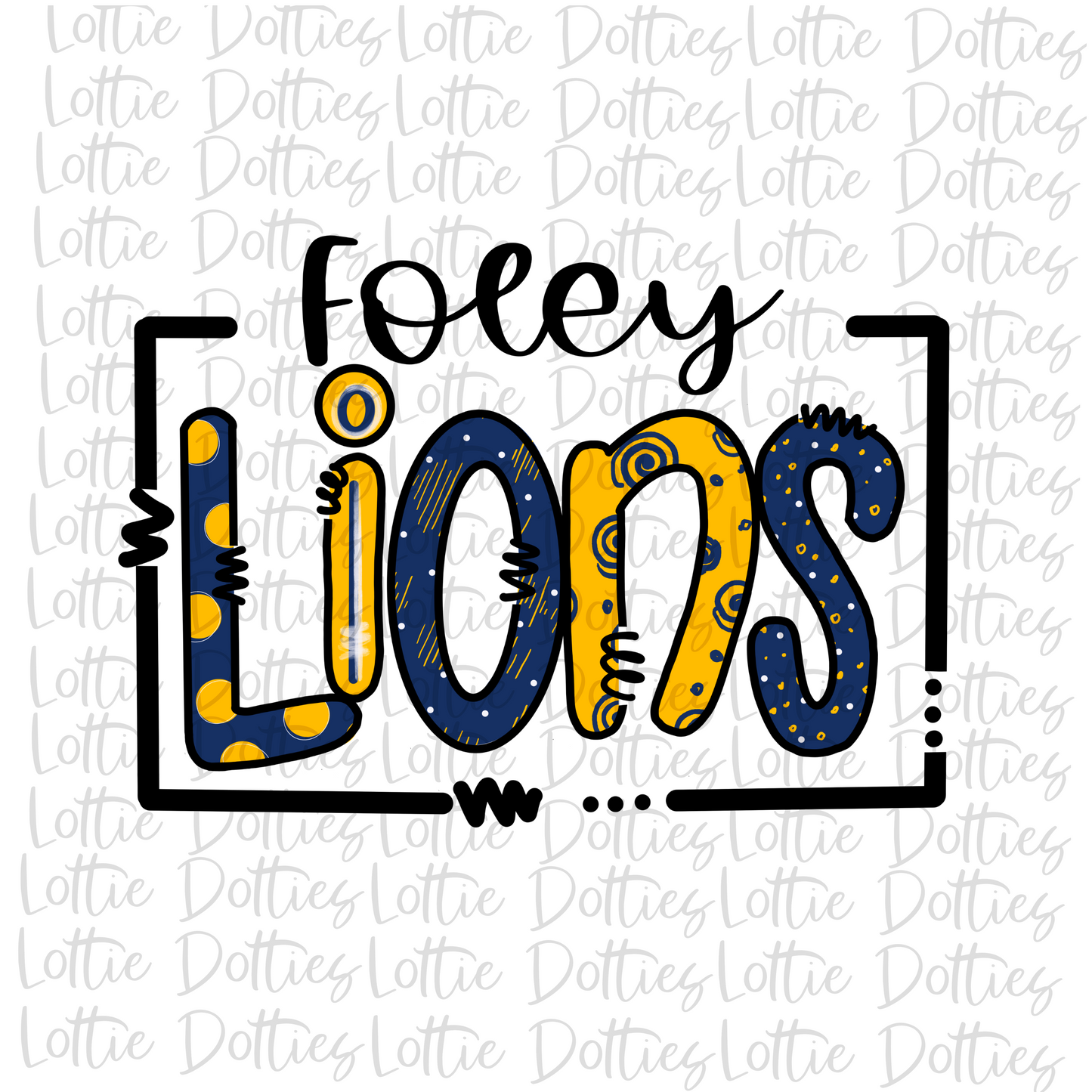 Lions PNG - Foley  Lions -  Sublimation Design - Digital Download