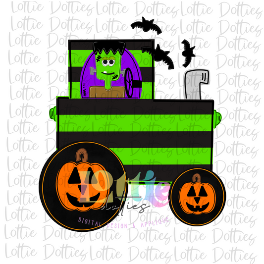 Halloween Tractor Png - Frank  - Png - Halloween Sublimation Design- Digital Download