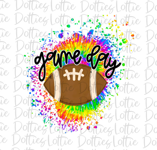 Tie Dye Game Day  - PNG -  Sublimation - Digital Download