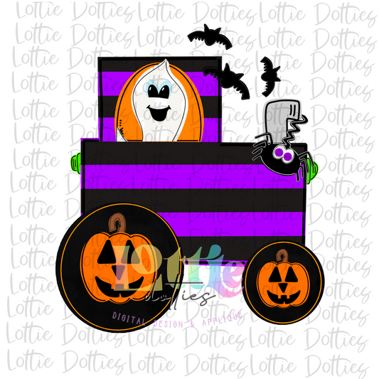 Halloween Tractor Png - Ghost - Png - Halloween Sublimation Design- Digital Download