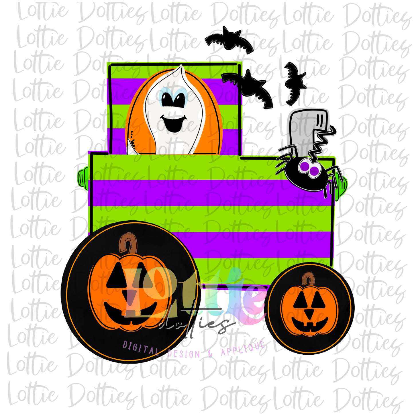 Halloween Tractor Png - Ghost - Png - Halloween Sublimation Design- Digital Download