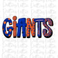 Giants PNG - Giants sublimation design - Digital Download