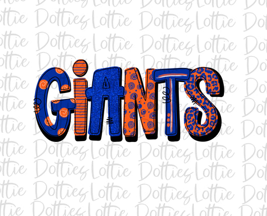 Giants PNG - Giants sublimation design - Digital Download