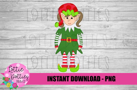 Girl Elf Png - Christmas Sublimation Design - Elf Design - Digital Download