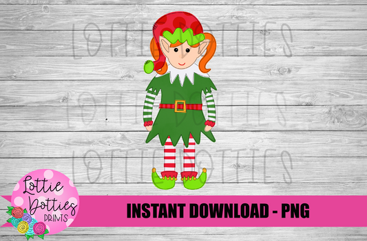 Girl Elf Png - Christmas Sublimation Design - Elf Design - Digital Download