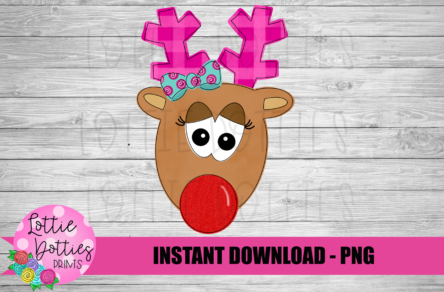 Girl Rudolph  Png - Christmas Sublimation Design- Digital Download