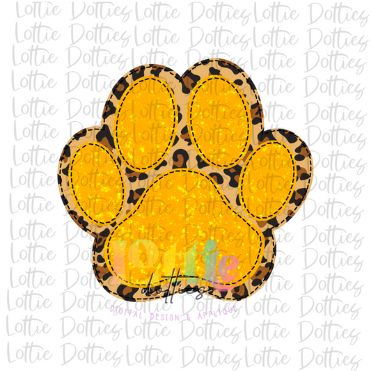Paw Print PNG - Paw Print Sublimation - Digital Download - Gold  and Leopard