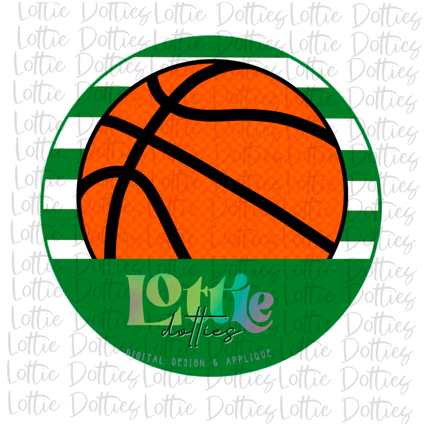 Basketball Circle - PNG - Basketball  - Digital Download - Green