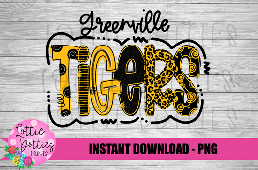 GREENVILLE TIGERS PNG- TIGERS SUBLIMATION - DIGITAL DOWNLOAD
