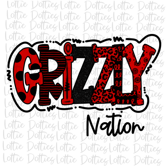 Grizzly Nation  PNG - Grizzly  Sublimation - Digitial Download