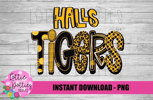 Halls Tigers PNG - Tigers sublimation design - Digital Download