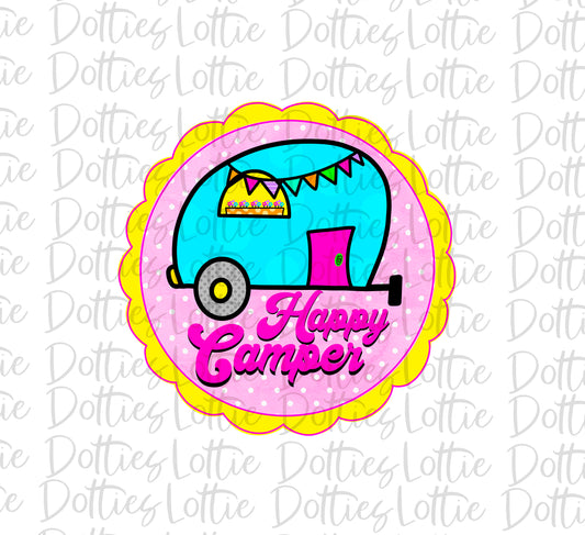 Happy Camper Png - Camping Sublimation Design - Faux Applique _  Glamping - Happy Camper - Digital Download