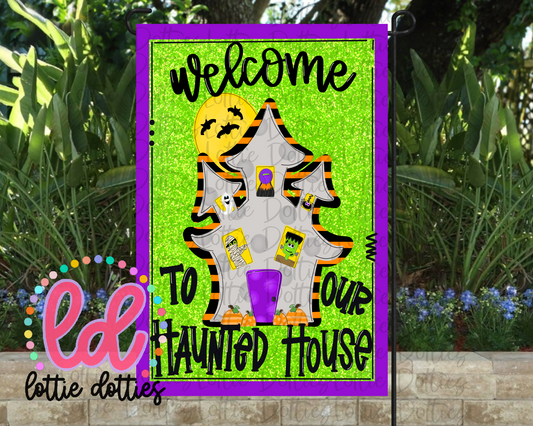 Haunted House  PNG - Halloween Flag  Sublimation - Digital Download