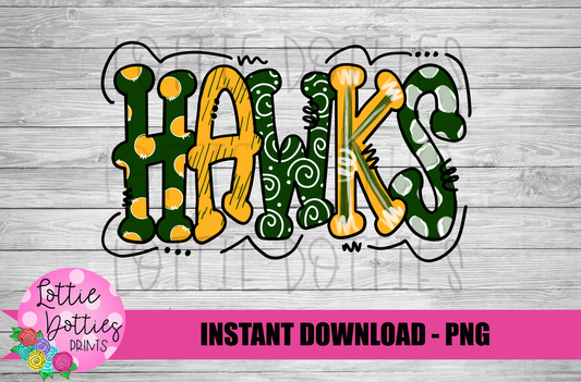 Hawks Png - Mascot  Sublimation Design - Digital Download