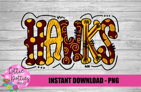 Hawks Png - Mascot  Sublimation Design - Digital Download