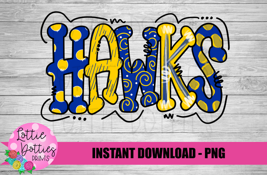 Hawks Png - Mascot  Sublimation Design - Digital Download