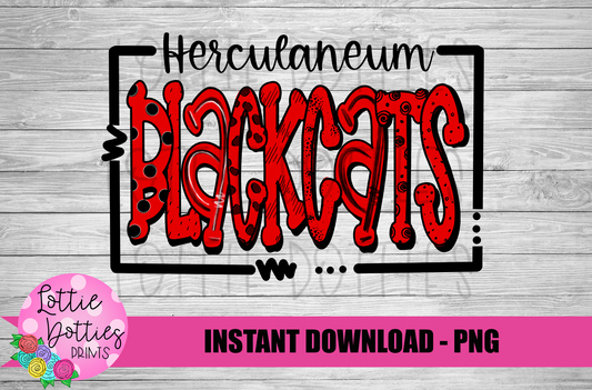 Herculaneum Blackcats - PNG - Blackcats - Sublimation - Digital Download