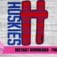 H - Huskies PNG - Huskies Sublimation design - Digital Download