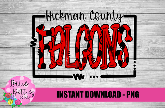 Hickman County Falcons PNG - Falcons  -  Sublimation design - Digital Download