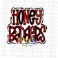 Honey Badgers PNG - Honey  Badgers Sublimation design - Red and Black - Digital Download