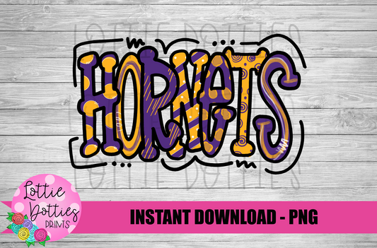 Hornets PNG -  Hornets   -  sublimation design - Digital Download
