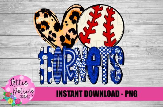 Love Baseball Hornets PNG -  Hornets   -  sublimation design - Digital Download