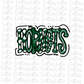 Hornets PNG -  Hornets   -  Sublimation Design - Digital Download - Hunter Green and White