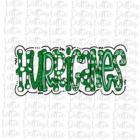 Hurricanes PNG - Hurricanes Green and White -  Sublimation Design - Digital Download