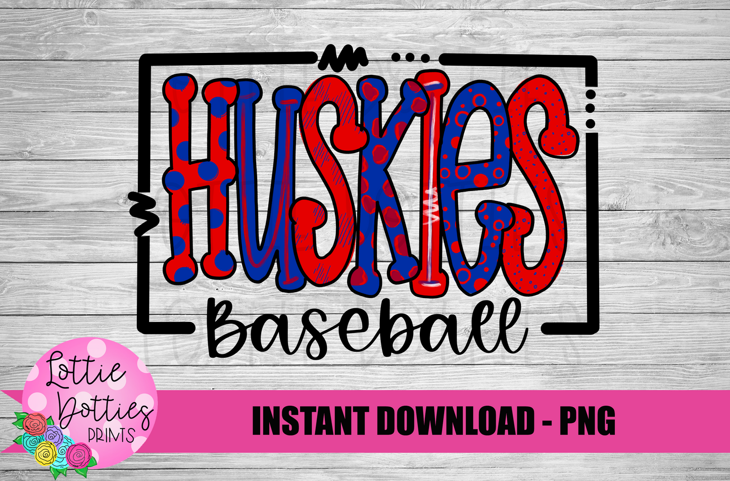 Huskies Baseball PNG - Baseball Sublimation Design