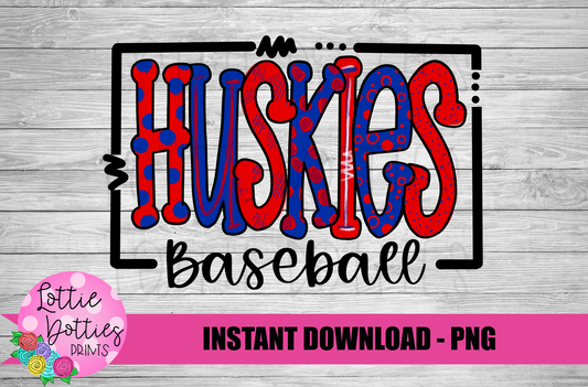 Huskies Baseball PNG - Baseball Sublimation Design